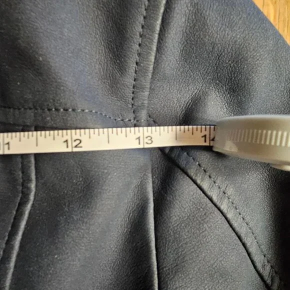 Forever 21 Faux Moto Leather Jacket - Navy S New with all tags - Picture 7 of 8